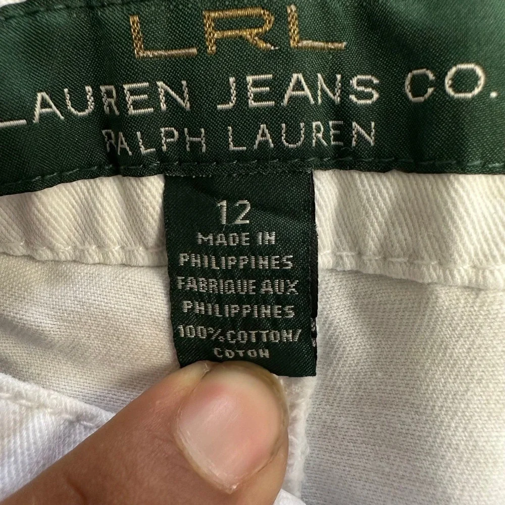 Lauren Ralph Lauren Shorts Womens Size 12 White Chino Cotton Classic Summer Flat
